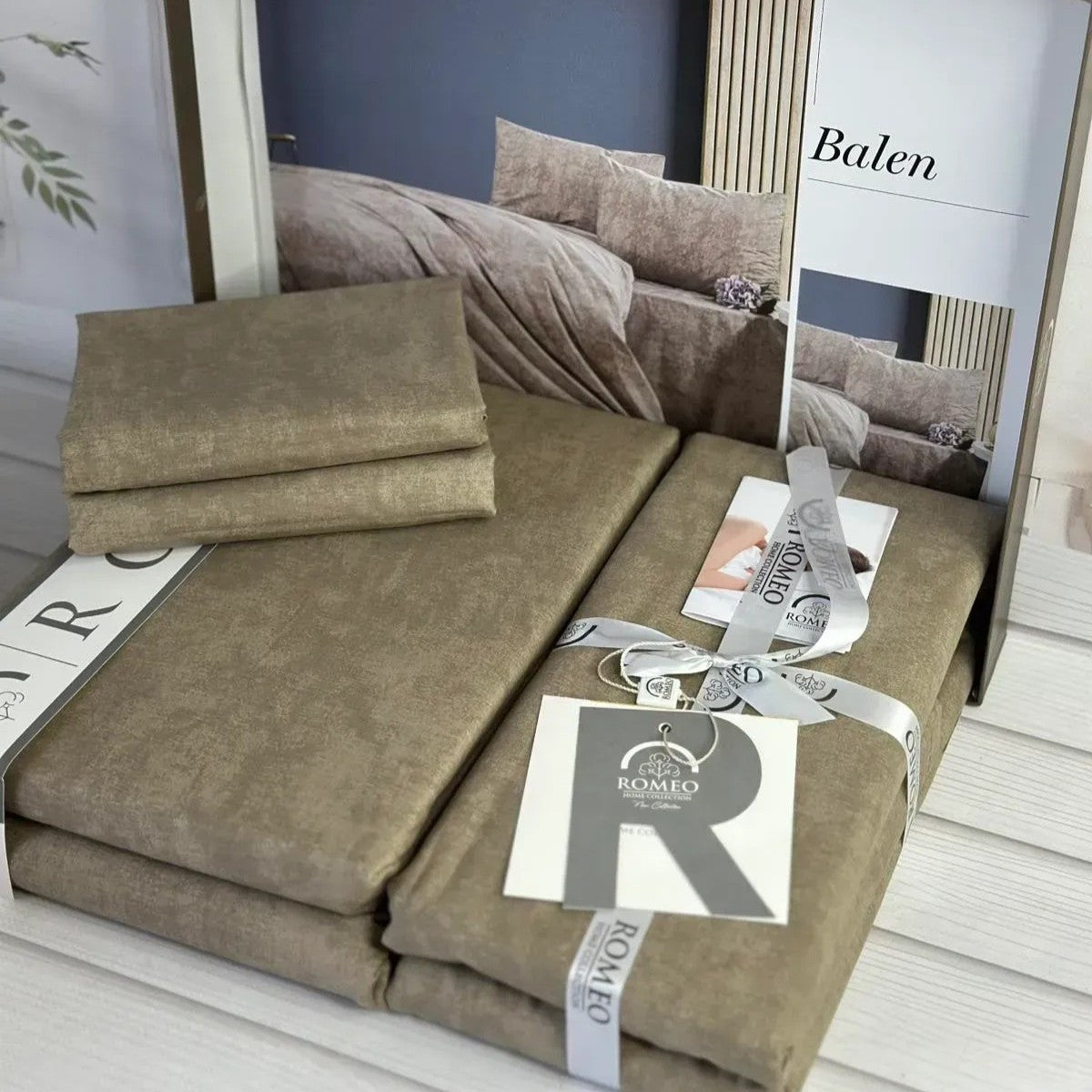 Постільна білизна бавовна, Євро розмір, подарункова упаковка, Romeo Home Poplin Balen / Набір постільної білизни