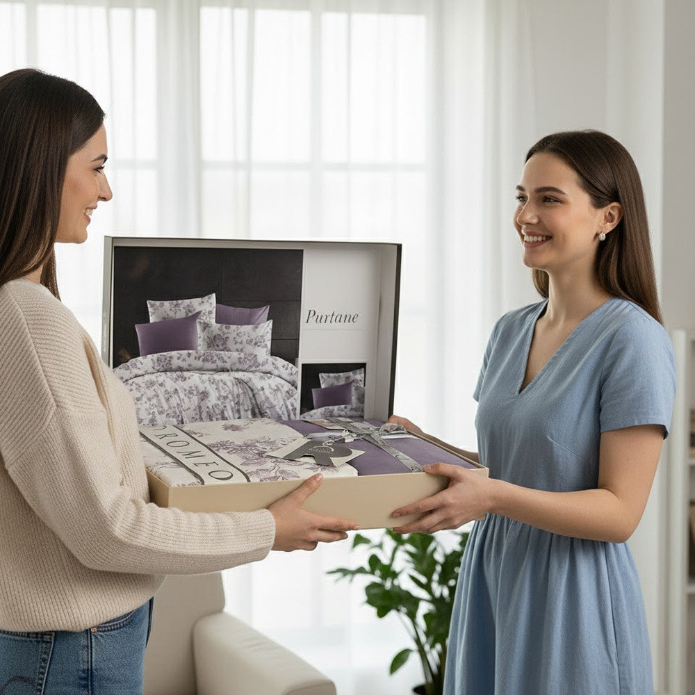 Комплект постільної білизни попліновий, Romeo home Poplin Purtane / Набір постільної білизни бавовняний
