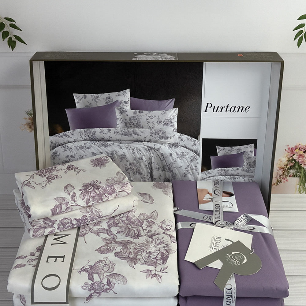 Комплект постільної білизни попліновий, Romeo home Poplin Purtane / Набір постільної білизни бавовняний