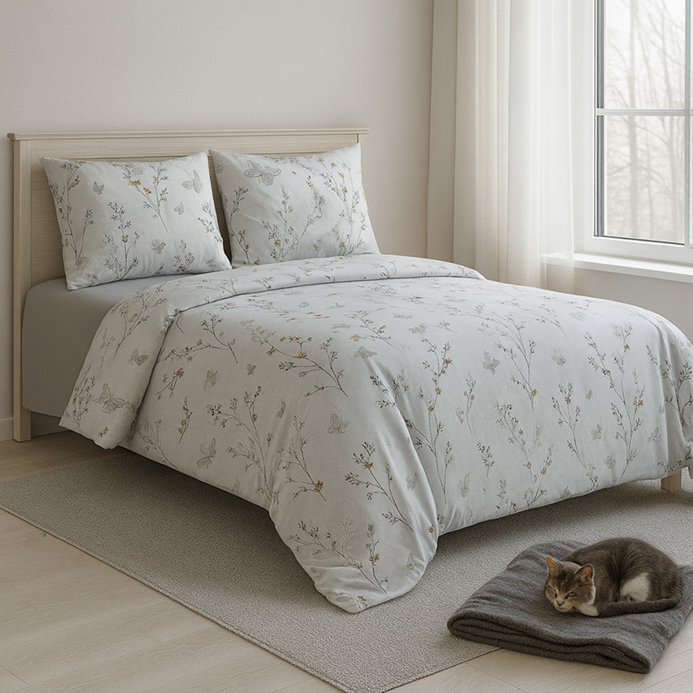 Комплект постільної білизни попліновий, Євро розмір, Romeo home Poplin Rlenss / Бавовняний набір постільної білизни