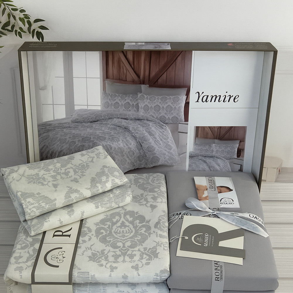 Комплект постільної білизни попліновий, Євро розмір, Romeo home Poplin Yamire / Набір постільної білизни бавовняної