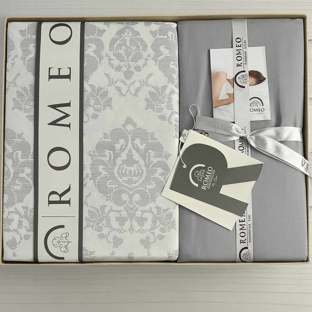 Комплект постільної білизни попліновий, Євро розмір, Romeo home Poplin Yamire / Набір постільної білизни бавовняної