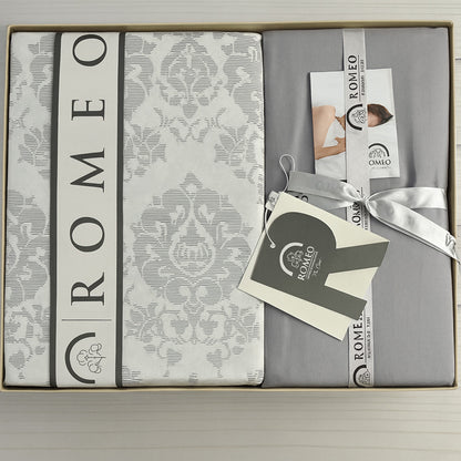Комплект постільної білизни попліновий, Євро розмір, Romeo home Poplin Yamire / Набір постільної білизни бавовняної