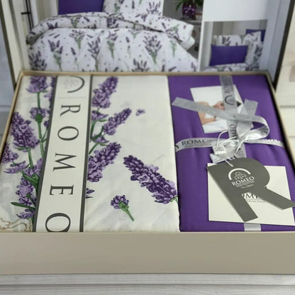 Постільна білизна бавовна, Євро розмір, подарункова упаковка, Romeo Home Poplin Butterfly 2 / Комплект постільної білизни