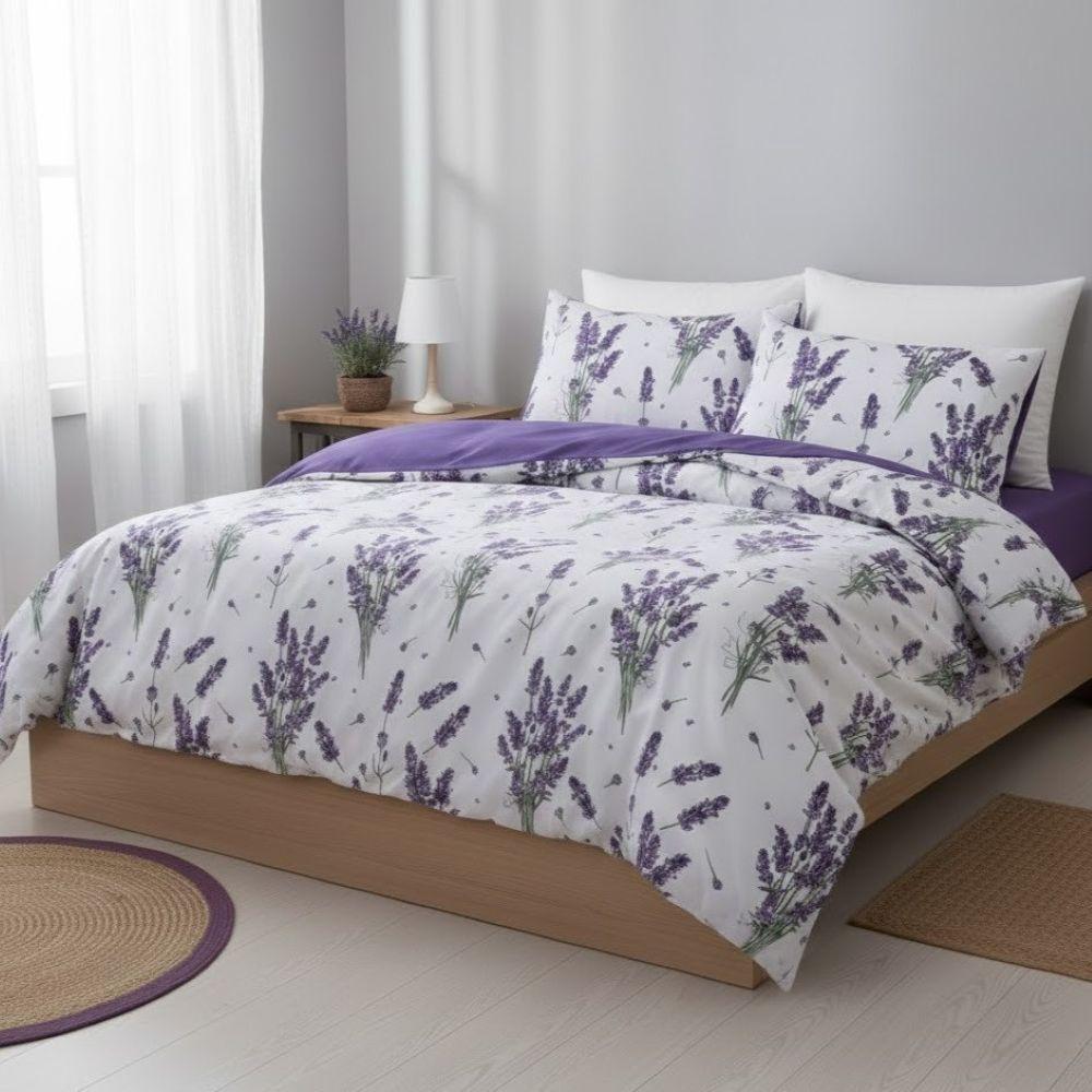 Постільна білизна бавовна, Євро розмір, подарункова упаковка, Romeo Home Poplin Butterfly 2 / Комплект постільної білизни