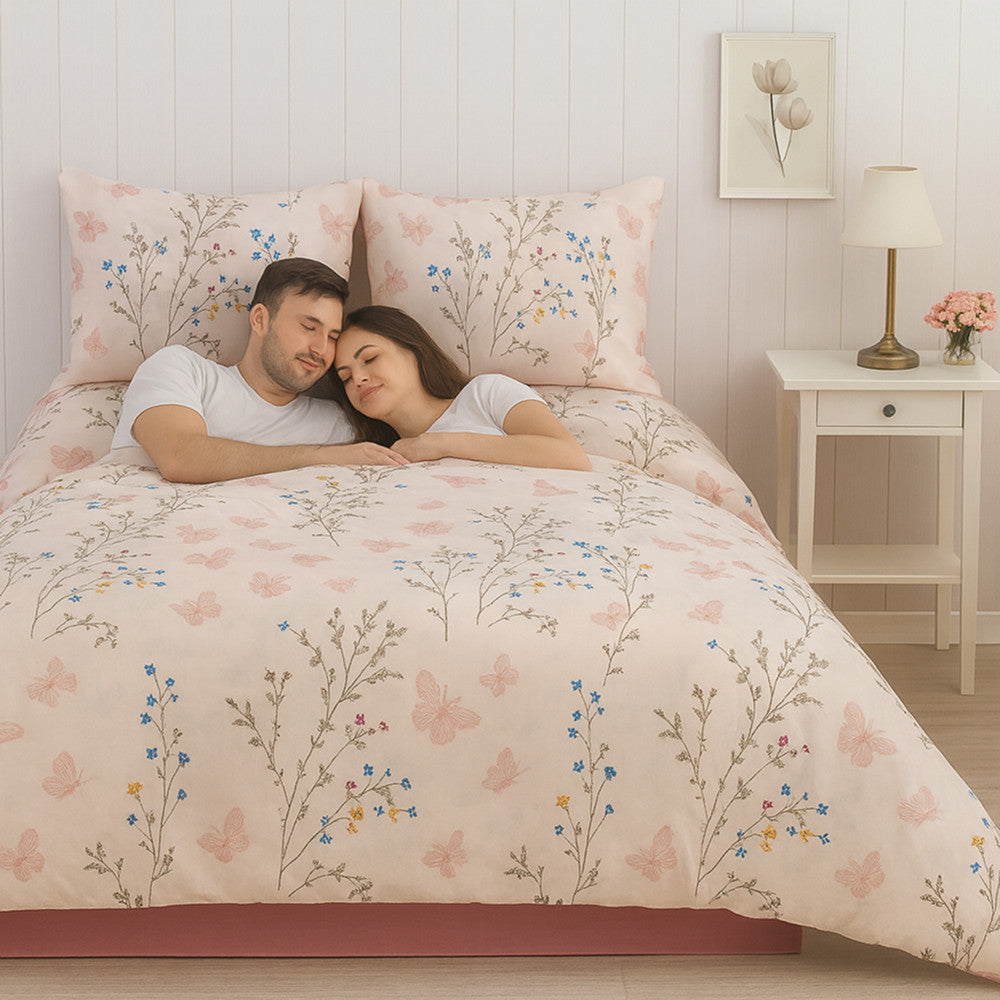Комплект постільної білизни попліновий, Євро розмір, Romeo home Poplin Elrns / Постільна білизна бавовняна