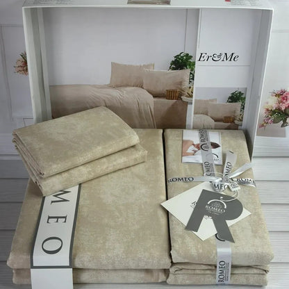 Постільна білизна поплін, Євро розмір, подарункова упаковка, Romeo Home Poplin Eresme / Комплект постільної білизни