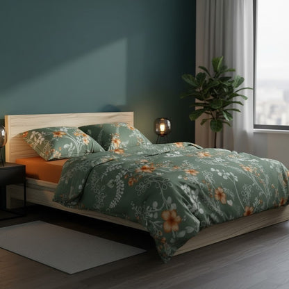 Постільна білизна поплін, Євро розмір, подарункова упаковка, Romeo Home Poplin Florska / Набір постільної білизни