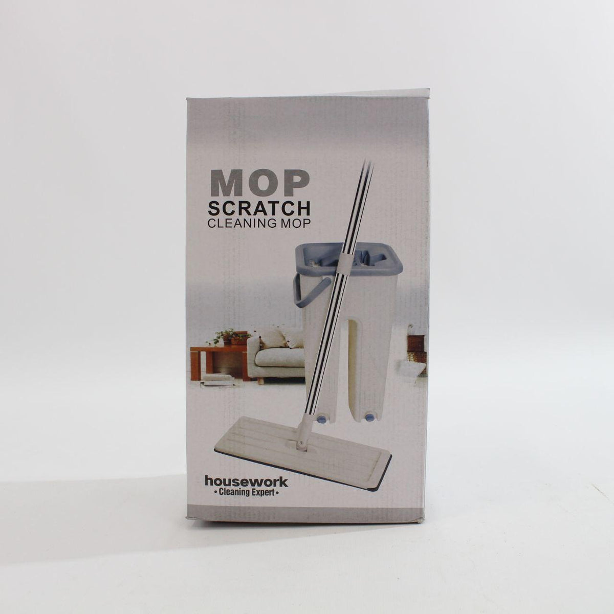 Швабра ледарка з віджимом 3,5л та 2насадки, Scratch Cleaning Mop, Бежовий / Комплект швабра з відром / Самовіджимаюча швабра