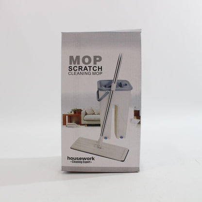 Швабра ледарка з віджимом 3,5л та 2насадки, Scratch Cleaning Mop, Бежовий / Комплект швабра з відром / Самовіджимаюча швабра