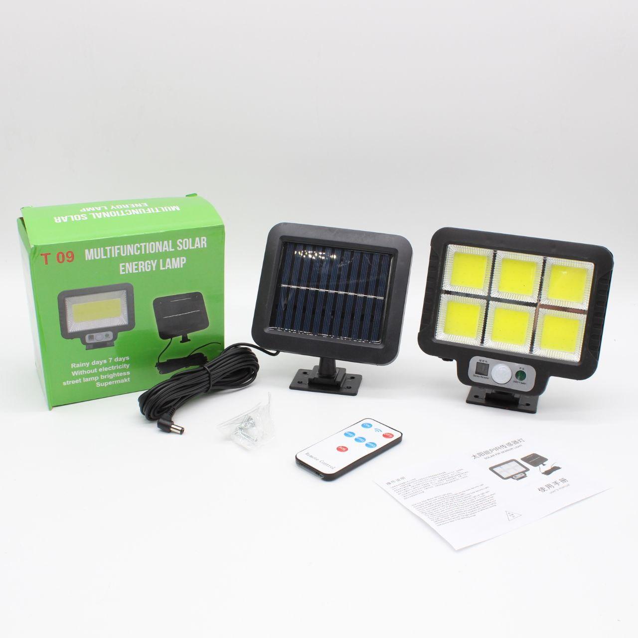 Вуличний ліхтар на сонячній батареї BL BK128-6COB + пульт / Світлодіодний світильник з датчиком руху / Прожектор