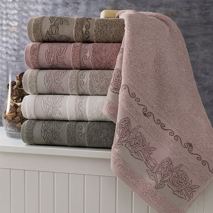 Набір махрових рушників 70х140см, 6шт/уп, Pupilla Rosette / Рушники махрові / Комплект рушників банних