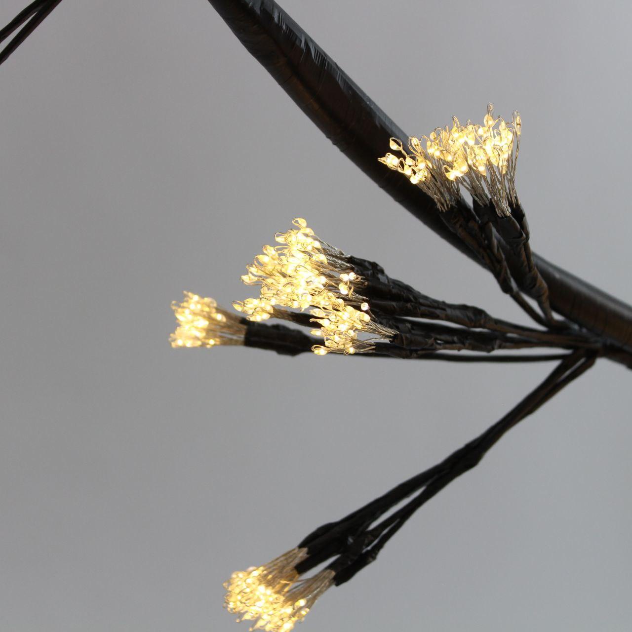 Світлодіодне дерево, 480 LED, 1.5м, USB, Чорний /батарейки / Декоративна LED лампа-нічник / Світильник дерево