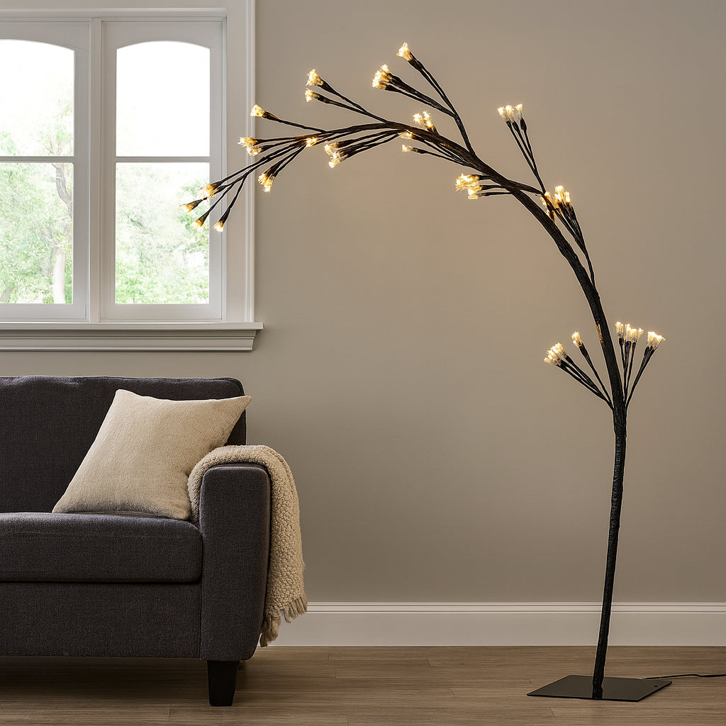 Світлодіодне дерево, 480 LED, 1.5м, USB, Чорний /батарейки / Декоративна LED лампа-нічник / Світильник дерево