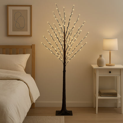 Світлодіодне декоративне дерево, 480 LED, 1.5м, USB, Чорний /батарейки / Декоративна LED лампа-нічник / Світильник дерево