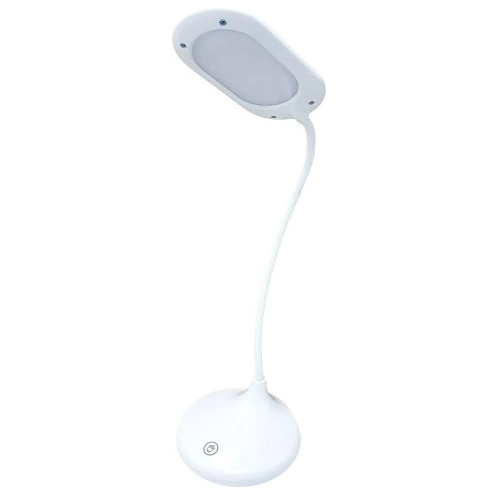 Настільна лампа акумуляторна, від USB, Білий / LED лампа сенсорна / Світлодіодна лампа на гнучкій ніжці