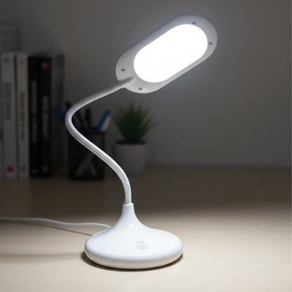 Настільна лампа акумуляторна, від USB, Білий / LED лампа сенсорна / Світлодіодна лампа на гнучкій ніжці