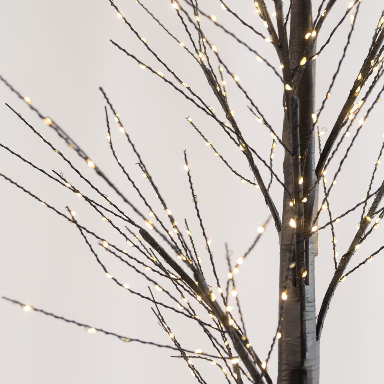 Світлодіодне декоративне дерево, 480 LED, 1.5м, USB, Чорний /батарейки / Декоративна LED лампа-нічник / Світильник дерево