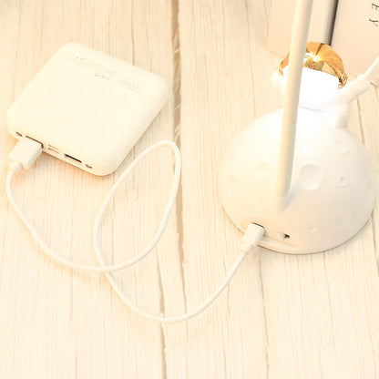 Дитяча настільна лампа Космонавт, 35х10см, з USB, Білий / Акумуляторна лампа нічник / Світлодіодний світильник на стіл