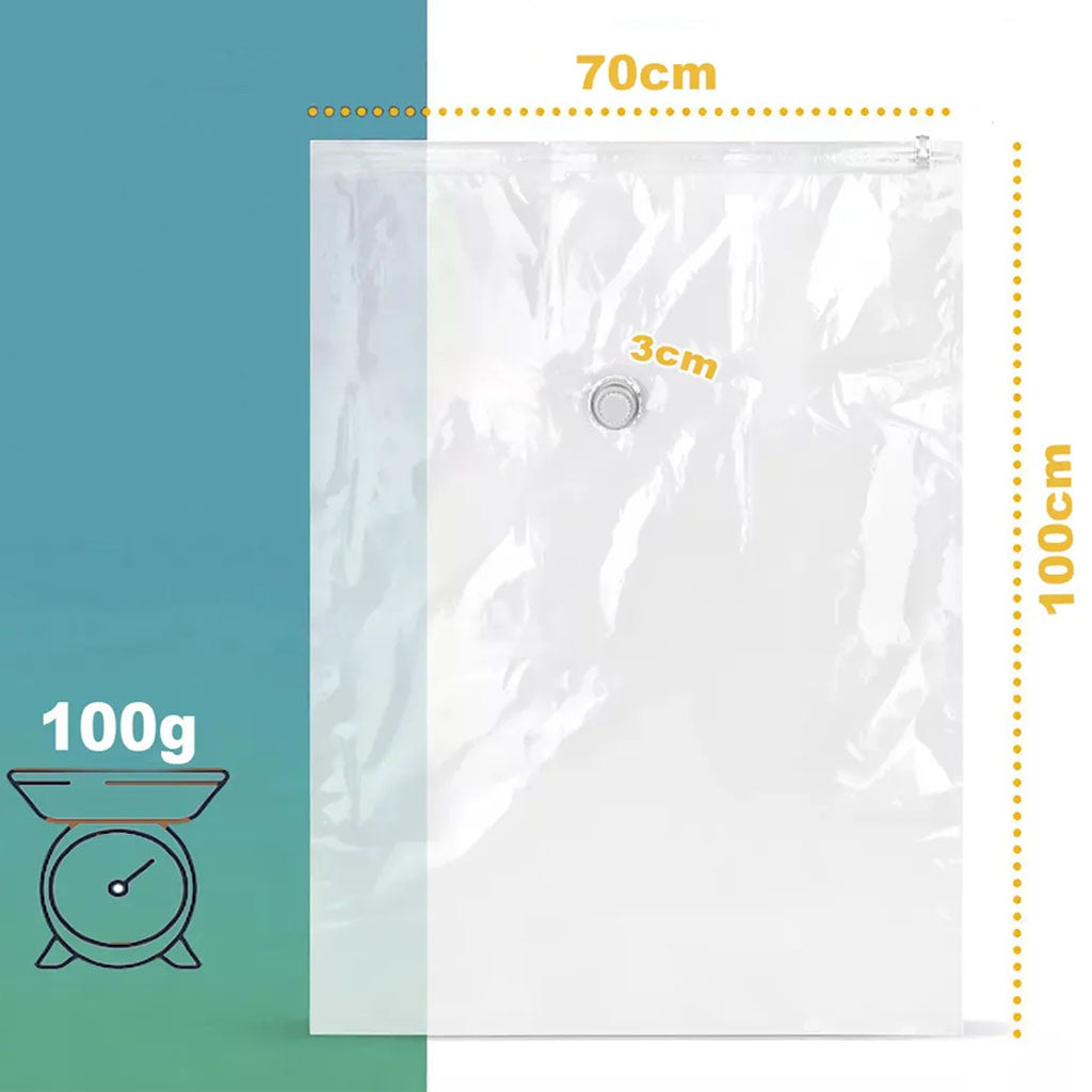 1шт Вакуумний пакет для одягу 80х110см, Vacuum Bag, Прозорий / Вакуумний мішок для зберігання одягу