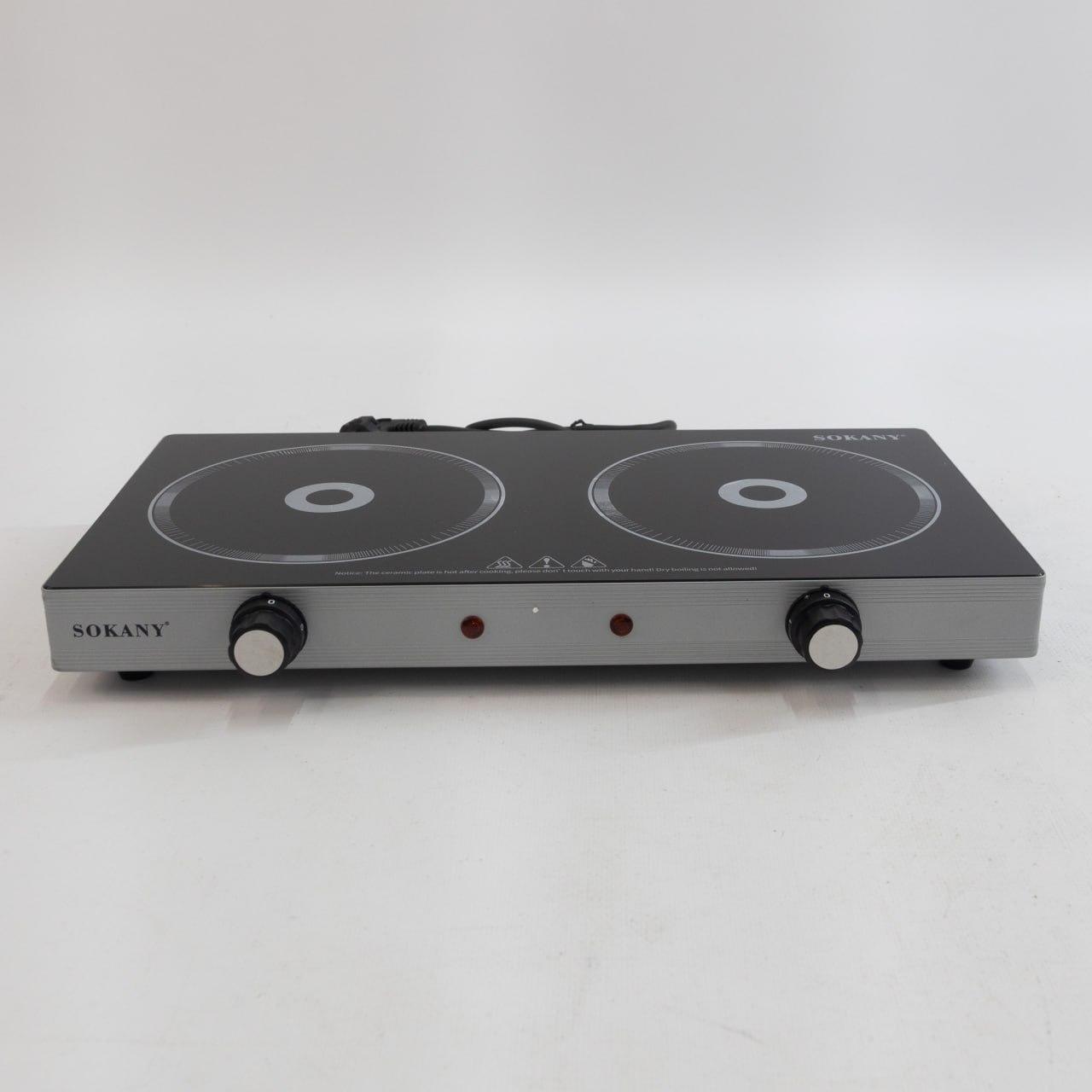 Індукційна варильна панель Sokany SK-224 (2 конфорки, 2400Вт) / Інфрачервона електроплита /Інфрачервона кухонна панель
