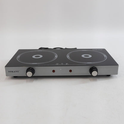 Індукційна варильна панель Sokany SK-224 (2 конфорки, 2400Вт) / Інфрачервона електроплита /Інфрачервона кухонна панель