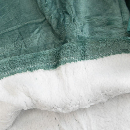 Оверсайз плед-халат з капюшоном 100х80см, Huggle Hoodie, Зелений / Толстовка худі для дому / Плед з рукавами