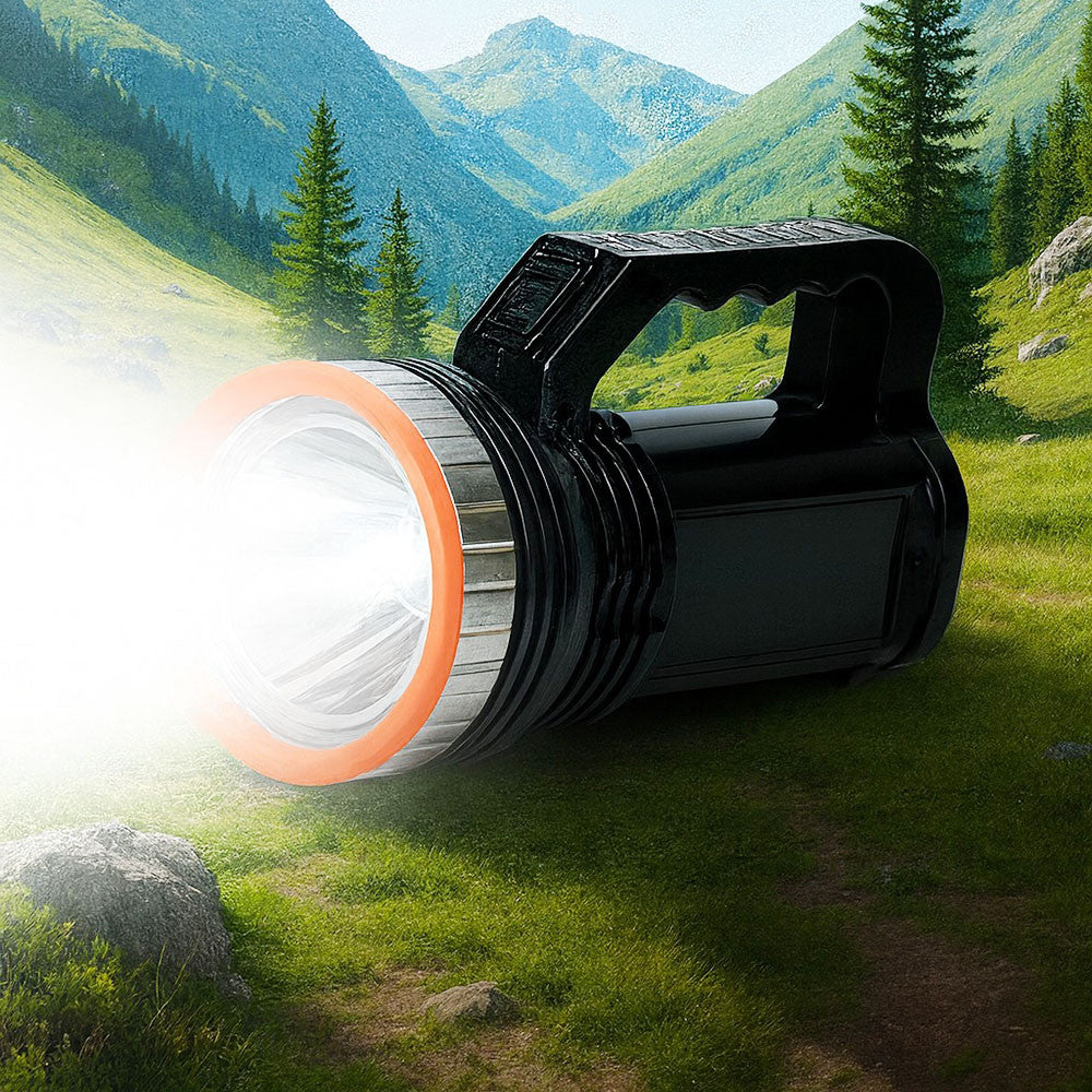 Ручний ліхтар із сонячною панеллю, LED + COB, FEIAN FA-2958, Чорний / Ліхтар-прожектор / Кемпінговий ліхтар акумуляторний