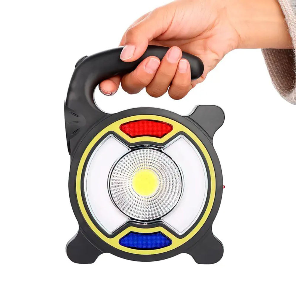 Акумуляторний ліхтар на сонячній батареї, функція PowerBank, FORLIFE FL-3130, Чорний / Ручний ліхтар із бічним світлом