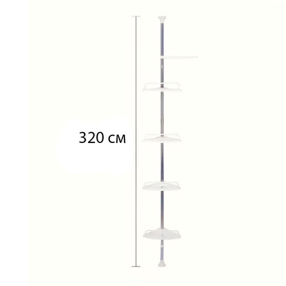 Кутова полиця для ванної 320х33см, Multi Corner Shelf GY-188 White, Білий / Розсувна полиця для ванної кімнати