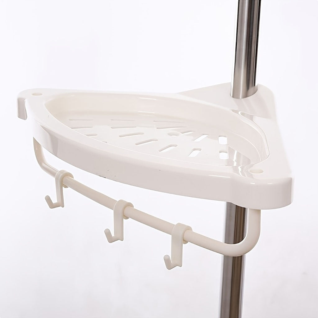 Кутова полиця для ванної 320х33см, Multi Corner Shelf GY-188 White, Білий / Розсувна полиця для ванної кімнати
