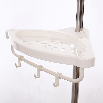 Кутова полиця для ванної 320х33см, Multi Corner Shelf GY-188 White, Білий / Розсувна полиця для ванної кімнати