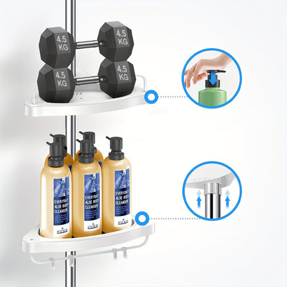 Кутова полиця для ванної 320х33см, Multi Corner Shelf GY-188 White, Білий / Розсувна полиця для ванної кімнати