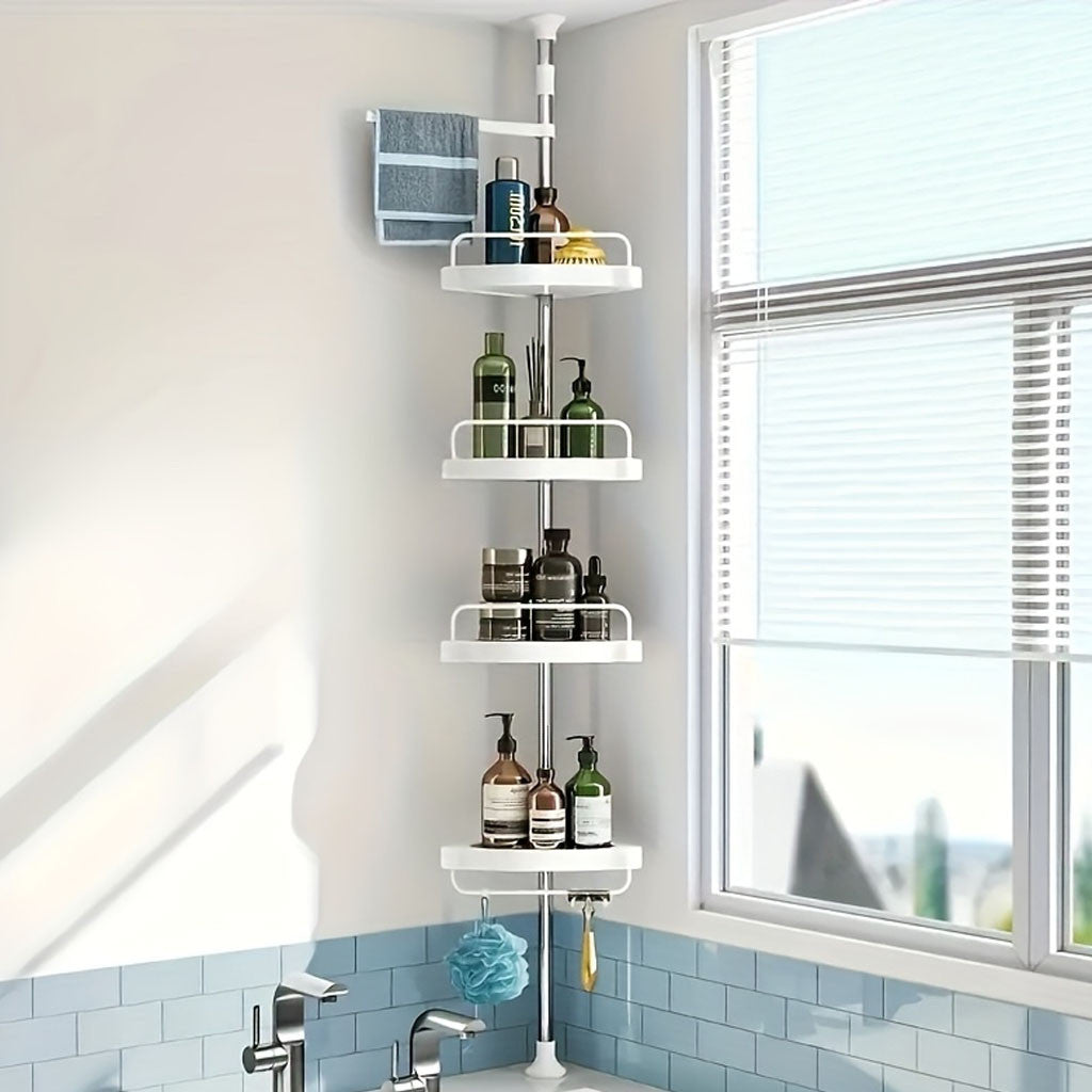 Кутова полиця для ванної 320х33см, Multi Corner Shelf GY-188 White, Білий / Розсувна полиця для ванної кімнати