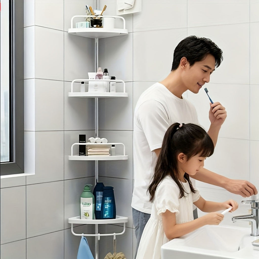 Кутова полиця для ванної 320х33см, Multi Corner Shelf GY-188 White, Білий / Розсувна полиця для ванної кімнати