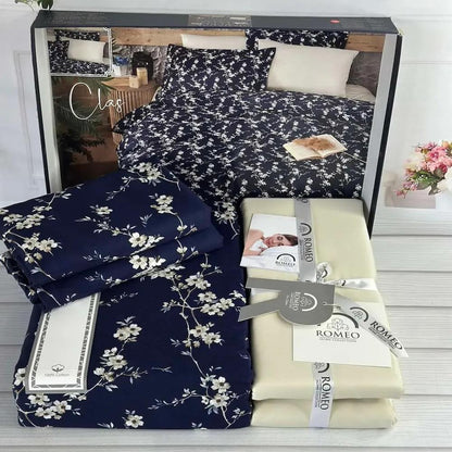 Сатинова постільна білизна, Євро розмір, Romeo home Class / Комплект постільної білизни бавовняної / Набір постільної білизни