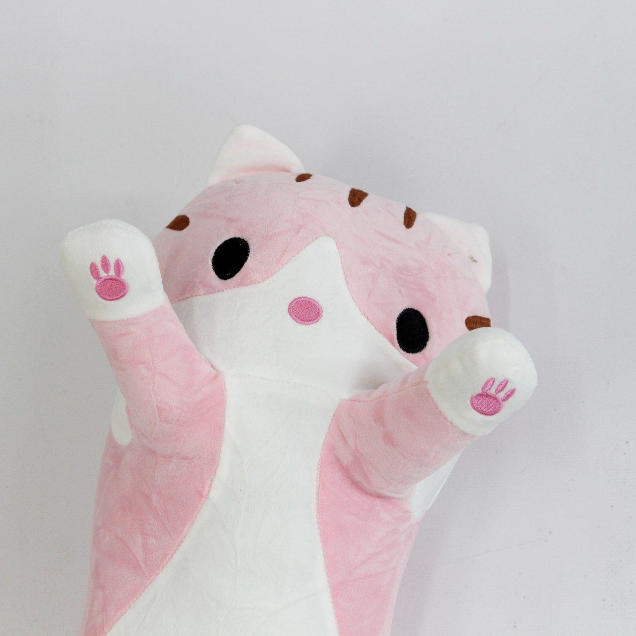 М'яка іграшка подушка Кіт Батон, 130 см, Рожевий / Подушка обіймашка / М'яка іграшка антистрес