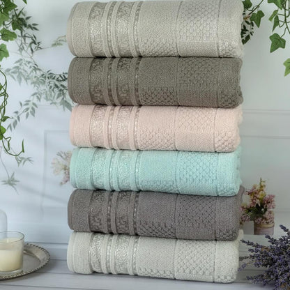 Набір махрових рушників, 6 шт, 70x140 см, Lux cotton Senfoni / Набір банних рушників / Комплект махрових рушників