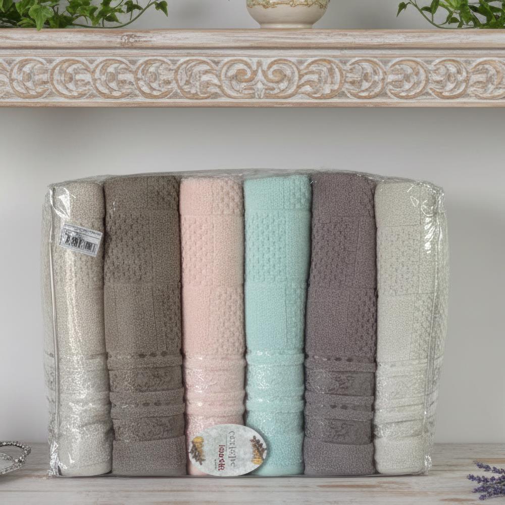 Набір махрових рушників, 6 шт, 70x140 см, Lux cotton Senfoni / Набір банних рушників / Комплект махрових рушників