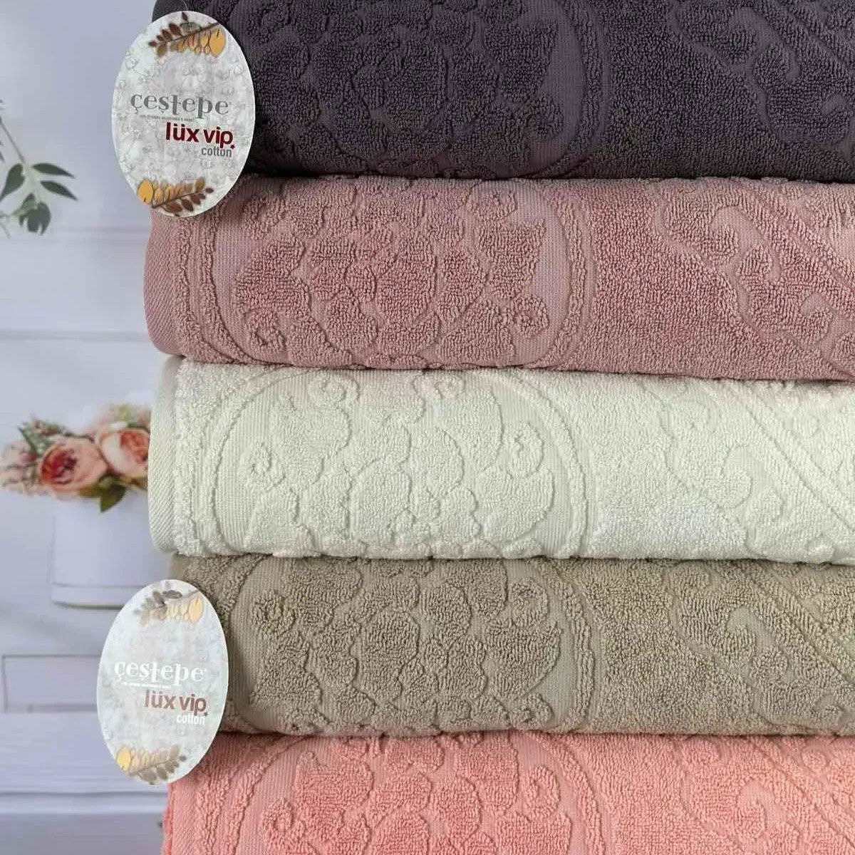 Набір рушників, 6 шт, 70x140 см, Cestepe Lux cotton Baki / Набір махрових рушників / Комплект рушників