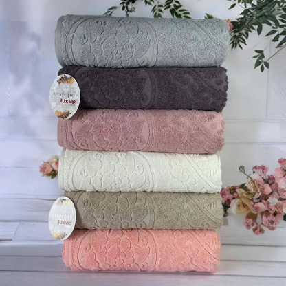 Набір рушників, 6 шт, 70x140 см, Cestepe Lux cotton Baki / Набір махрових рушників / Комплект рушників