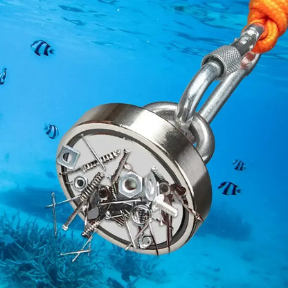 Неодимовий магніт 48мм - 75кг у корпусі із зовнішнім кільцем / Пошуковий магніт / Магніт для пошуків металу