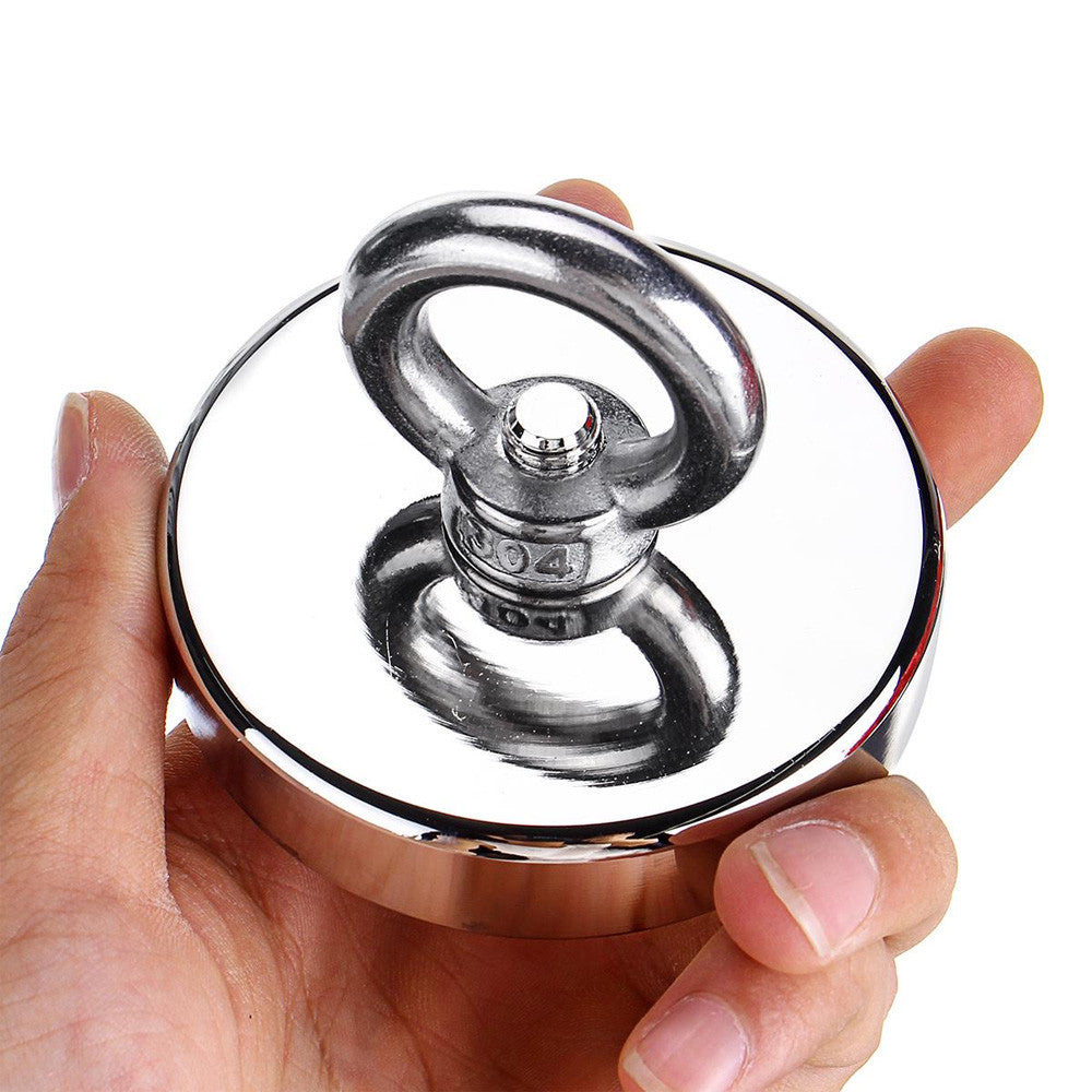 Неодимовий магніт 48мм - 75кг у корпусі із зовнішнім кільцем / Пошуковий магніт / Магніт для пошуків металу