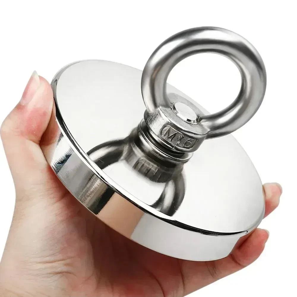 Неодимовий магніт 120мм - 450кг у корпусі із зовнішнім кільцем / Пошуковий магніт / Магніт для пошуків металу