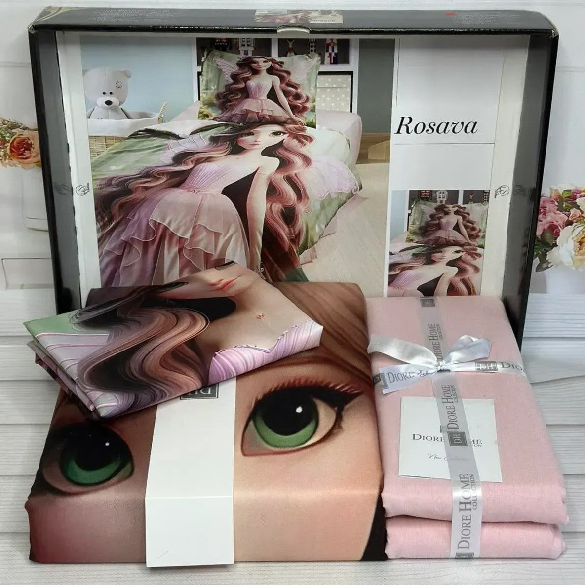 Дитяча постільна білизна, Полуторна, ранфорс, Romeo home Rosara / Набір дитячої постільної білизни