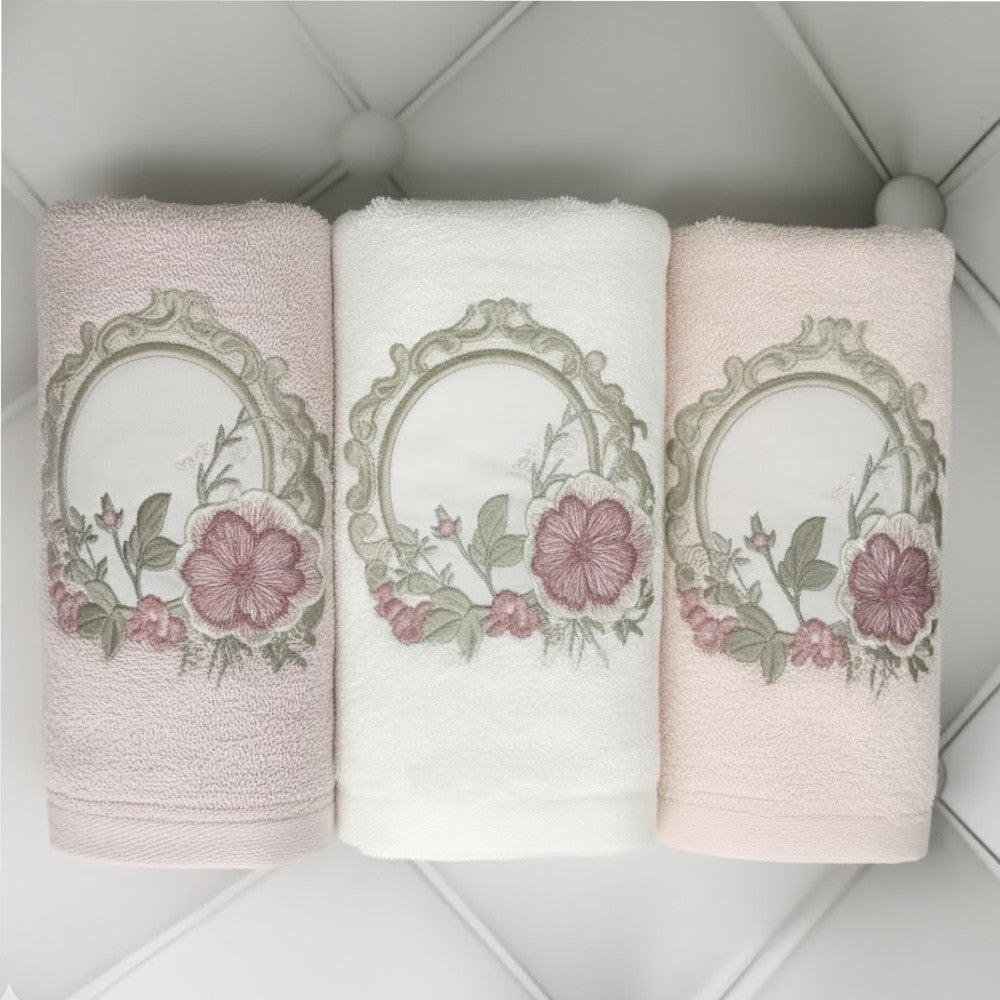 Набір рушників махрових 30х50см, 3шт/уп, Pupilla Hayal rose / Рушники махрові для кухні / Комплект рушників кухонних