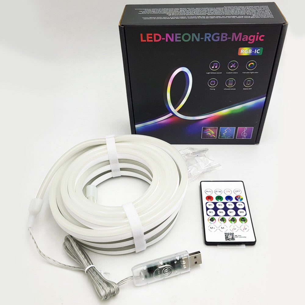 Розумна неонова стрічка, від USB, 3м, Bluetooth + пульт, Rgb / Гнучка RGB стрічка / Світлодіодна стрічка неон / LED стрічка