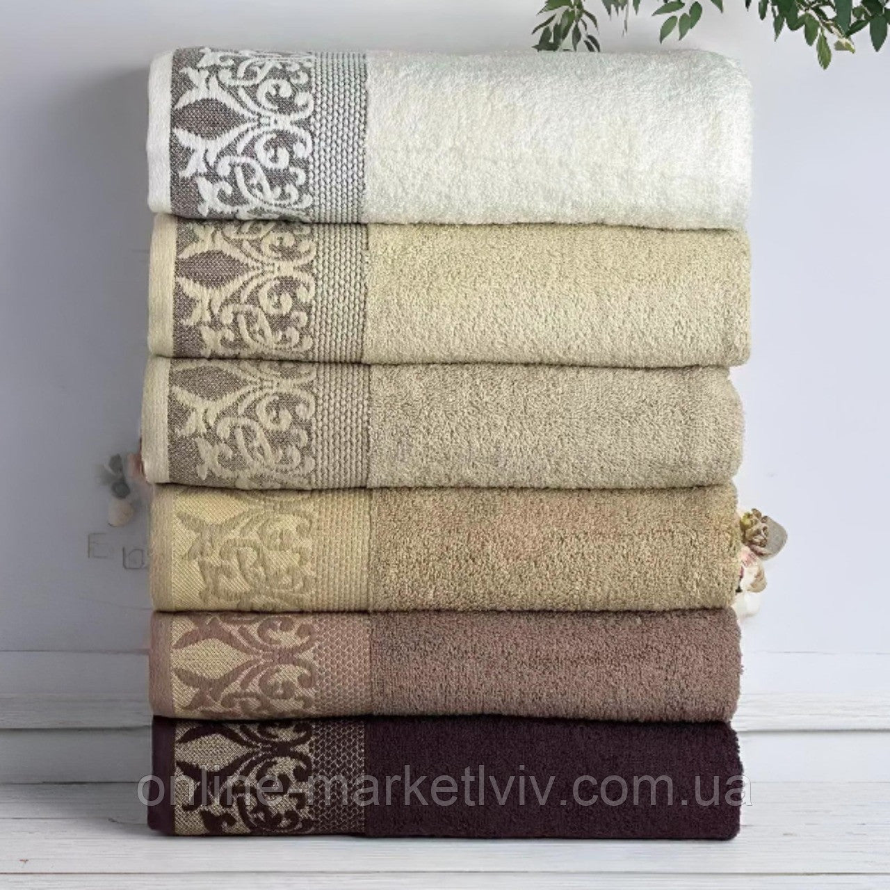 Рушники бавовняні, 6 шт/уп, 70x140, Sweet dream Zincir / Рушники махрові / Набір рушників