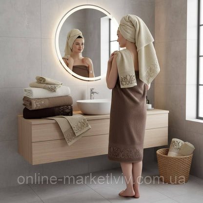 Рушники бавовняні, 6 шт/уп, 70x140, Sweet dream Zincir / Рушники махрові / Набір рушників