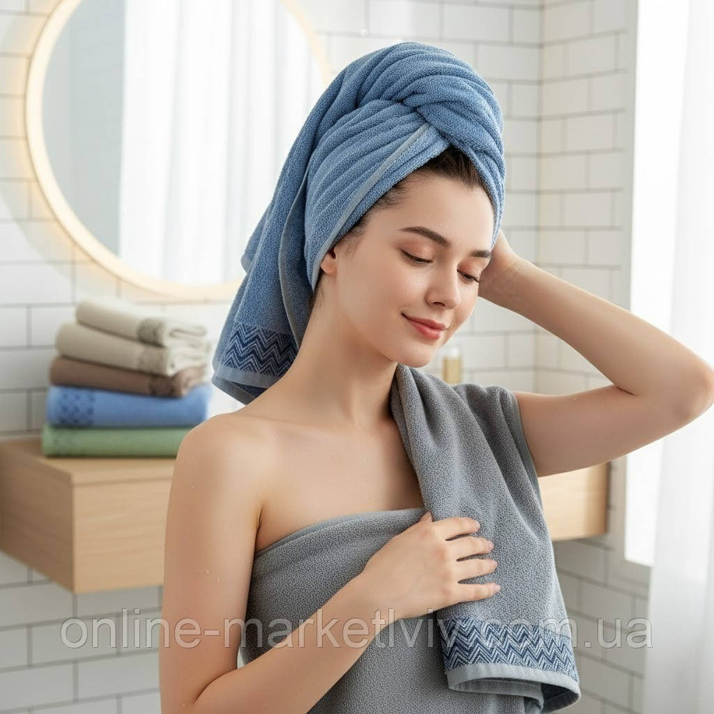 Рушники бавовняні, 6 шт/уп., 70x140, Sweet dream Zigzag / Комплект рушників із бавовни / Набір рушників